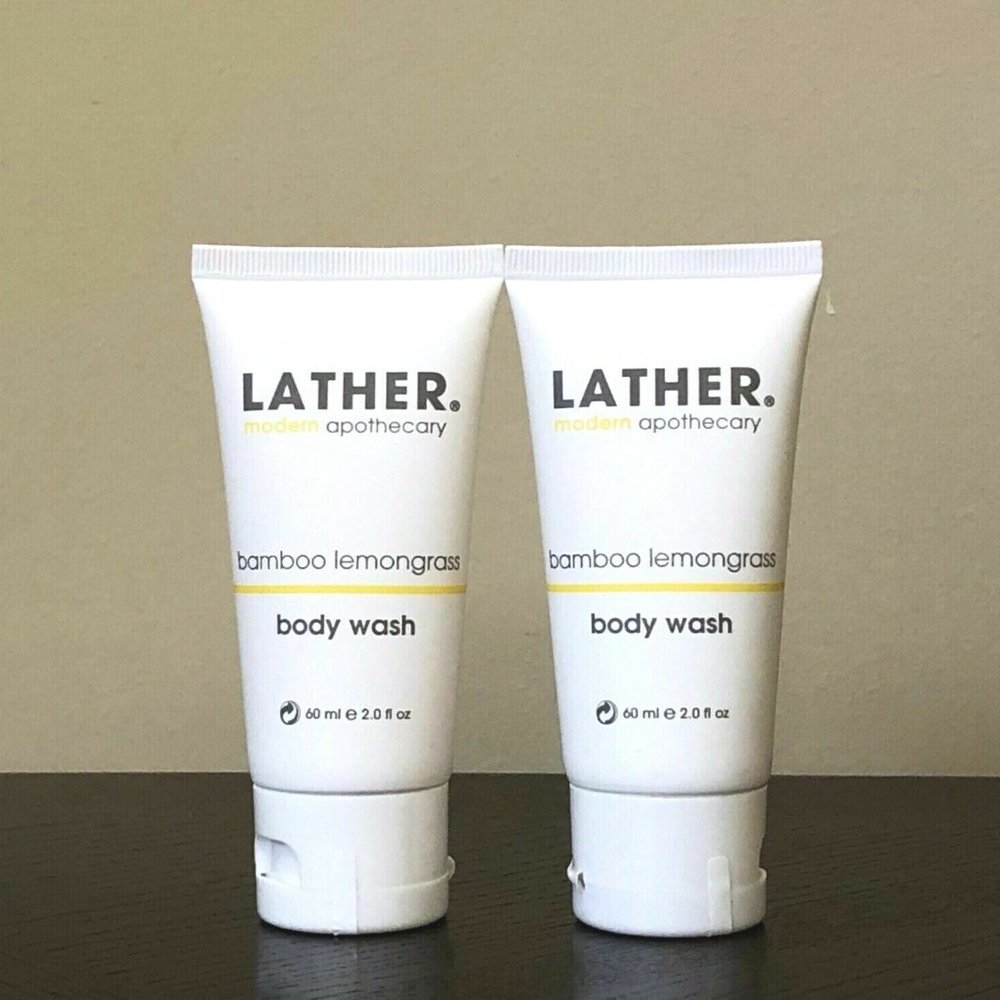 Lot of 8 LATHER. Bamboo Lemongrass Body Wash 2 oz